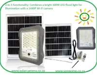 100W Solar Monitoring Flood Light